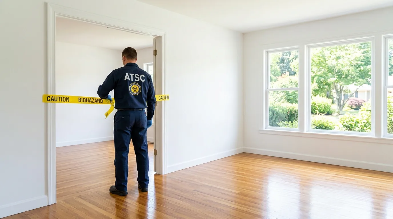 Certified biohazard cleanup crew performing Trauma Scene Cleanup in Folcroft